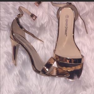 Ashley Stewart Gold Metallic Heels